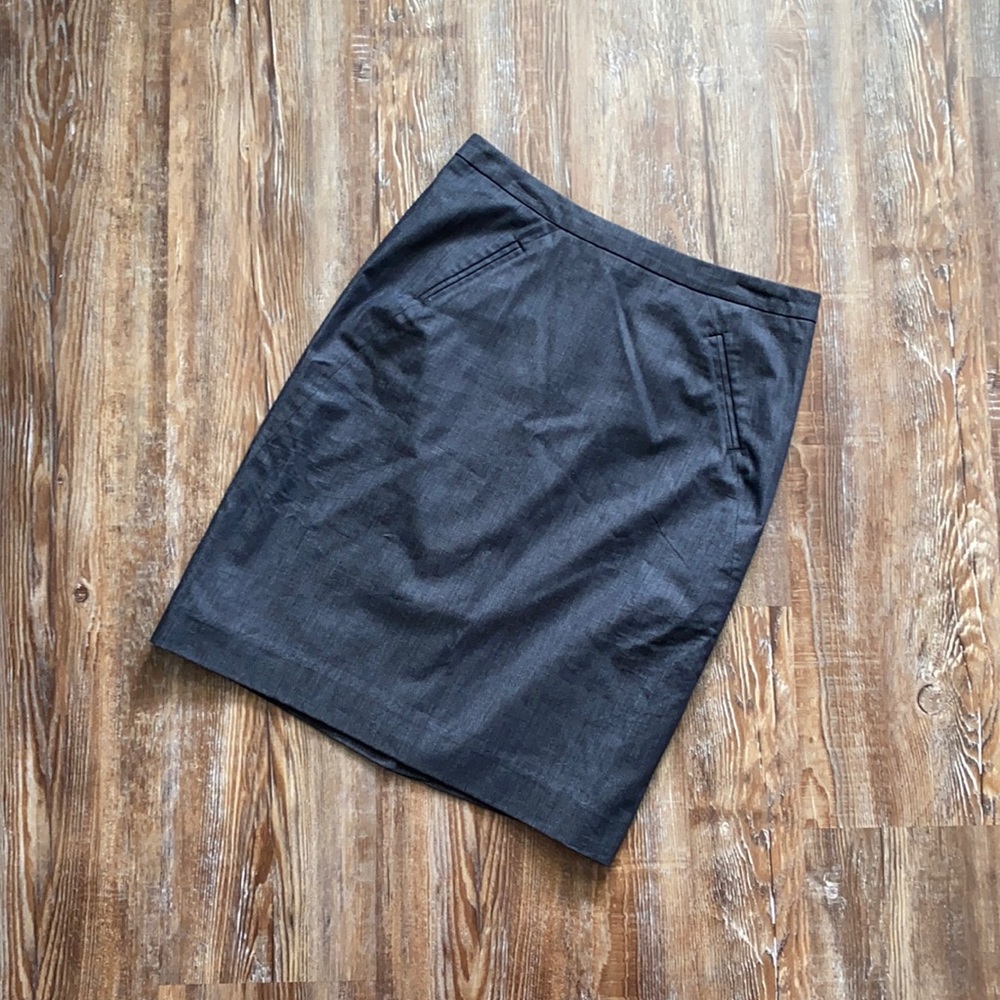 LOFT Charcoal Split Hem Pencil Skirt